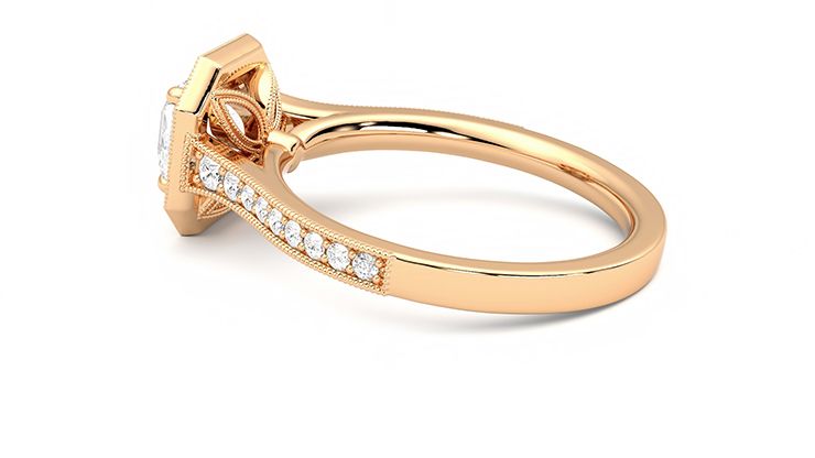 Taylor & Hart Talisman Asscher Engagement Ring 360 degree image 19