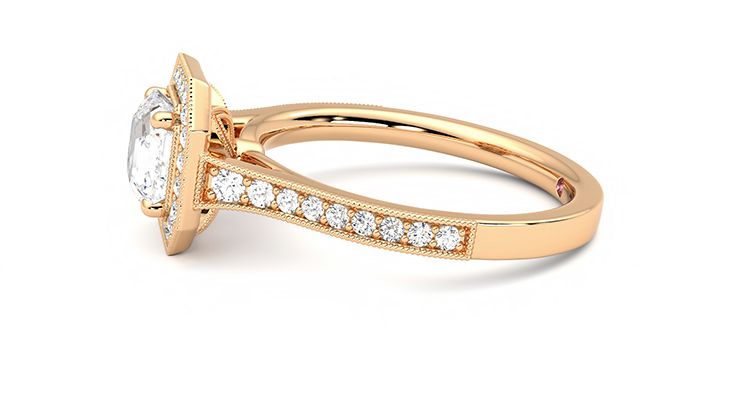 Taylor & Hart Talisman Asscher Engagement Ring 360 degree image 21
