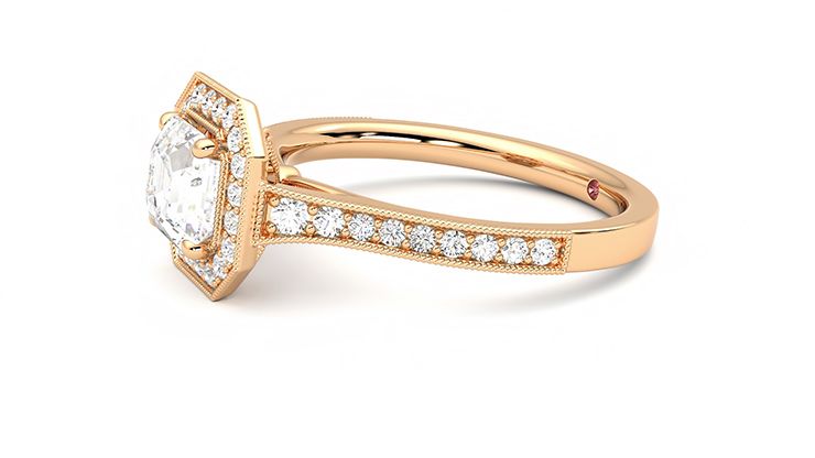 Taylor & Hart Talisman Asscher Engagement Ring 360 degree image 22