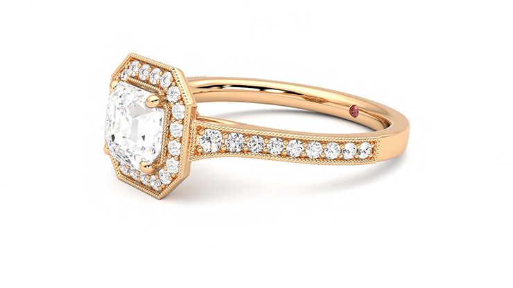 Taylor & Hart Talisman Asscher Engagement Ring 360 degree image 23