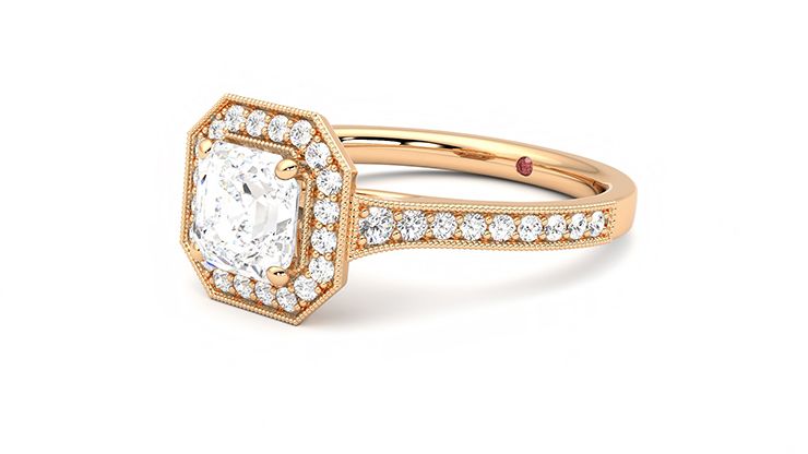 Taylor & Hart Talisman Asscher Engagement Ring 360 degree image 24