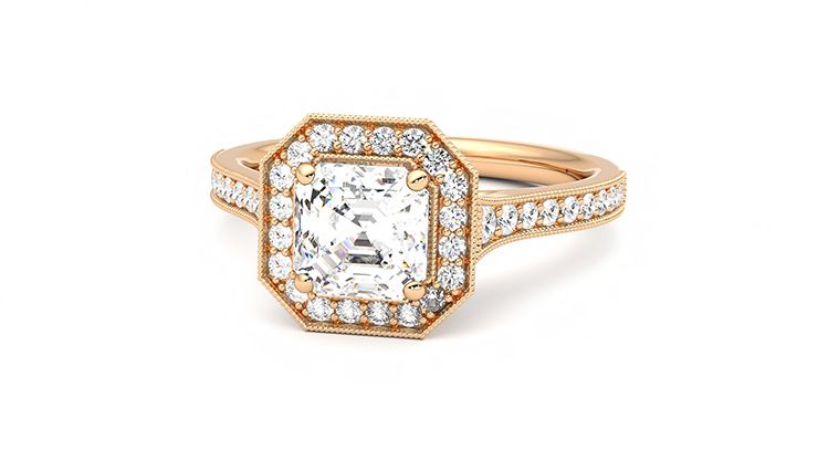 Taylor & Hart Talisman Asscher Engagement Ring 360 degree image 27