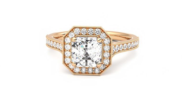 Taylor & Hart Talisman Asscher Engagement Ring 360 degree image 28