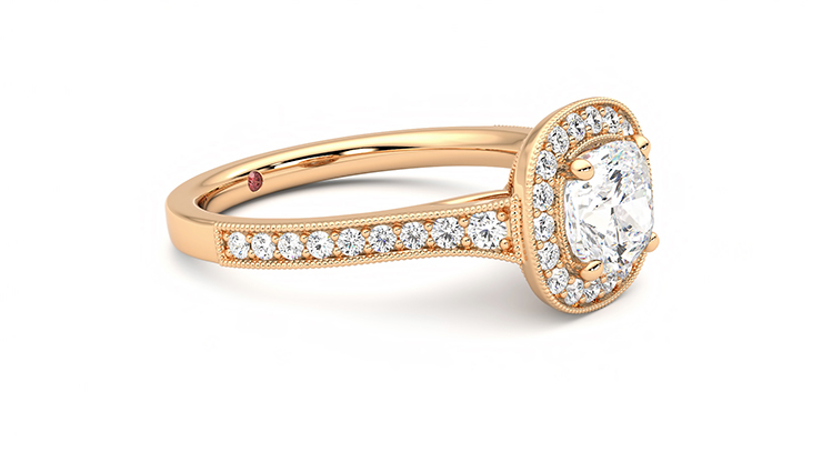Taylor & Hart Talisman Cushion Engagement Ring 360 degree image 7