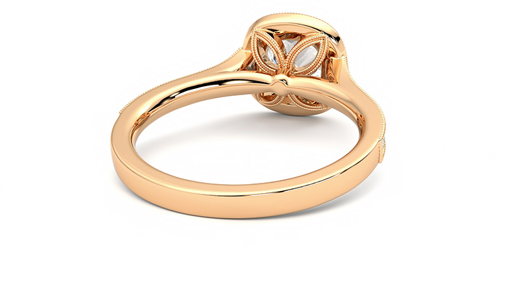 Taylor & Hart Talisman Cushion Engagement Ring 360 degree image 14