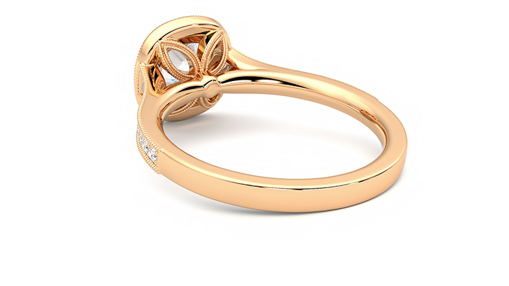 Taylor & Hart Talisman Cushion Engagement Ring 360 degree image 17