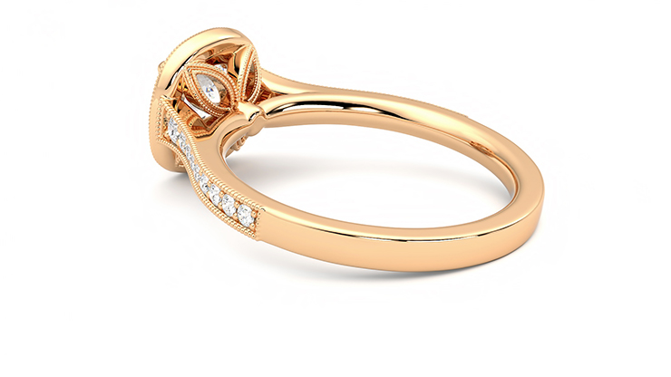 Taylor & Hart Talisman Cushion Engagement Ring 360 degree image 18