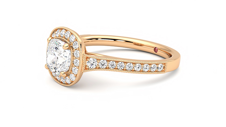 Taylor & Hart Talisman Cushion Engagement Ring 360 degree image 23