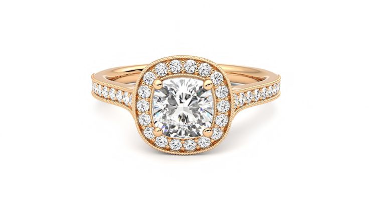 Taylor & Hart Talisman Cushion Engagement Ring 360 degree image 29