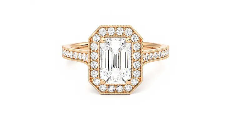 Taylor & Hart Talisman Emerald Engagement Ring 360 detail 01