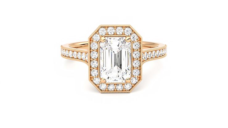 Taylor & Hart Talisman Emerald Engagement Ring 360 degree image 1