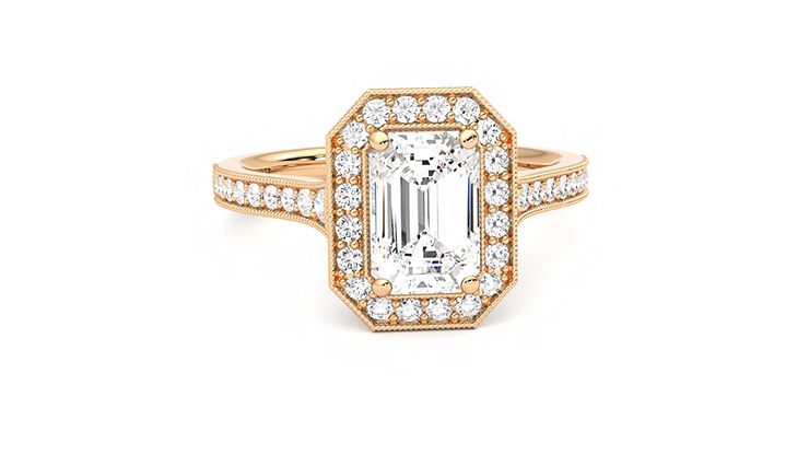 Taylor & Hart Talisman Emerald Engagement Ring 360 degree image 2
