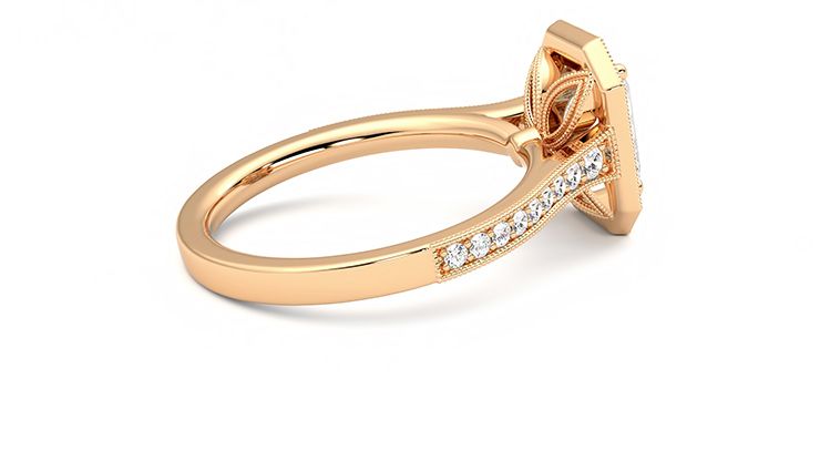Taylor & Hart Talisman Emerald Engagement Ring 360 degree image 11