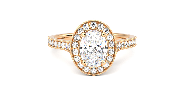 Taylor & Hart Talisman Oval Engagement Ring 360 degree image 0