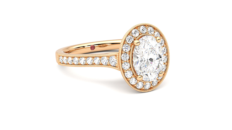 Taylor & Hart Talisman Oval Engagement Ring 360 degree image 4