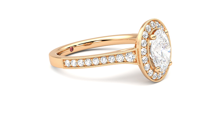 Taylor & Hart Talisman Oval Engagement Ring 360 degree image 6