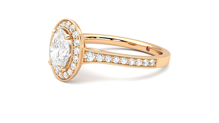 Taylor & Hart Talisman Oval Engagement Ring 360 degree image 22