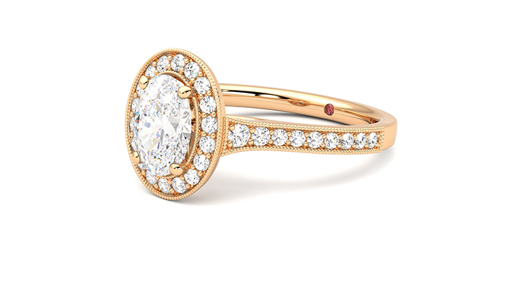 Taylor & Hart Talisman Oval Engagement Ring 360 degree image 23