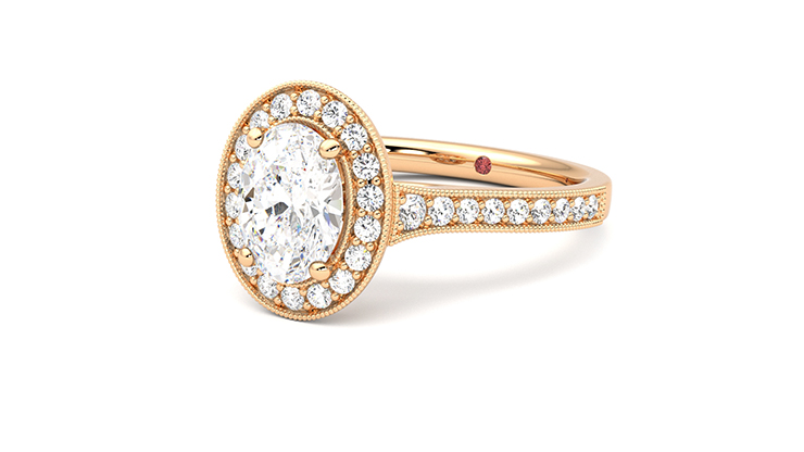 Taylor & Hart Talisman Oval Engagement Ring 360 degree image 24