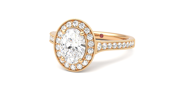 Taylor & Hart Talisman Oval Engagement Ring 360 degree image 25