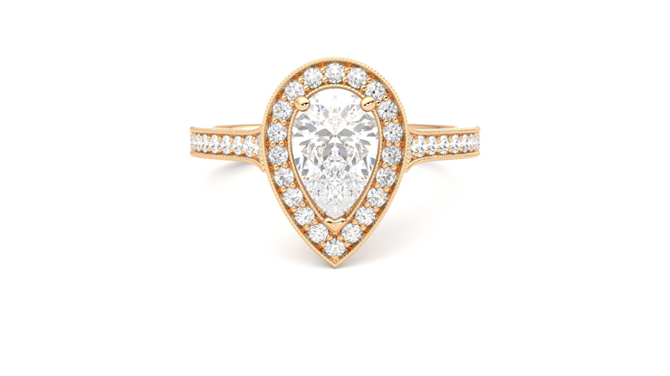 Taylor & Hart Talisman Pear Engagement Ring 360 degree image 0