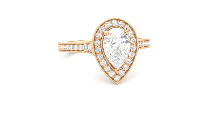 Taylor & Hart Talisman Pear Engagement Ring 360 degree image 3