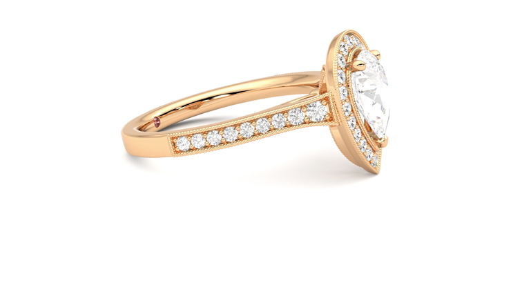 Taylor & Hart Talisman Pear Engagement Ring 360 degree image 8