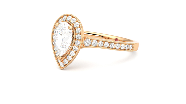 Taylor & Hart Talisman Pear Engagement Ring 360 degree image 24