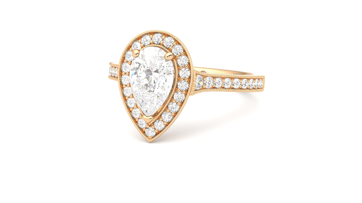 Taylor & Hart Talisman Pear Engagement Ring 360 degree image 26