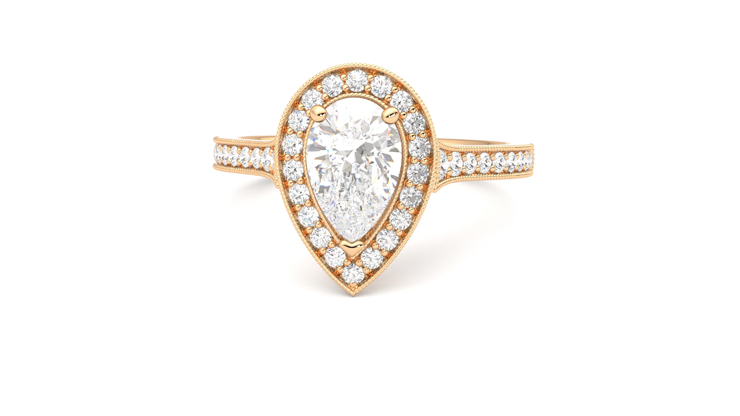 Taylor & Hart Talisman Pear Engagement Ring 360 degree image 28