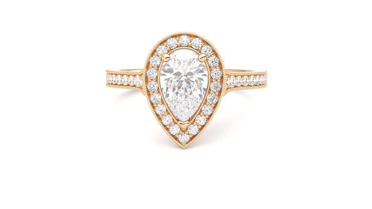Taylor & Hart Talisman Pear Engagement Ring 360 degree image 29