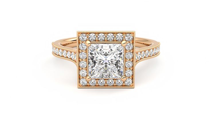 Taylor & Hart Talisman Princess Engagement Ring 360 degree image 0