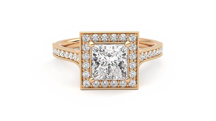 Taylor & Hart Talisman Princess Engagement Ring 360 degree image 1