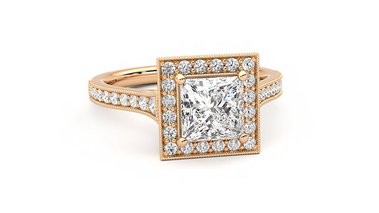 Taylor & Hart Talisman Princess Engagement Ring 360 degree image 3