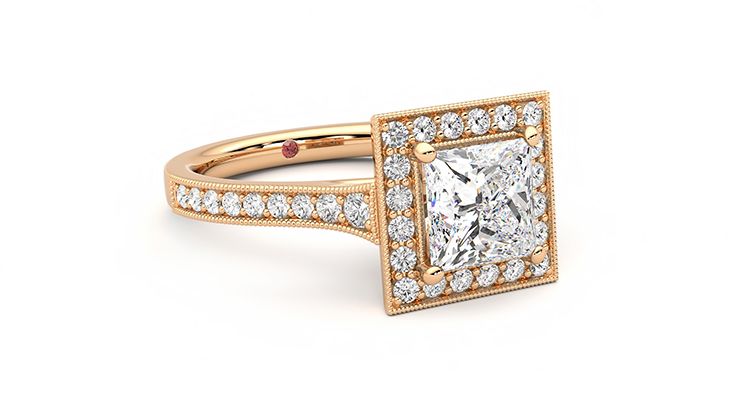 Taylor & Hart Talisman Princess Engagement Ring 360 degree image 5
