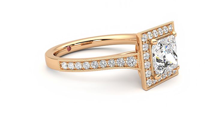 Taylor & Hart Talisman Princess Engagement Ring 360 degree image 7