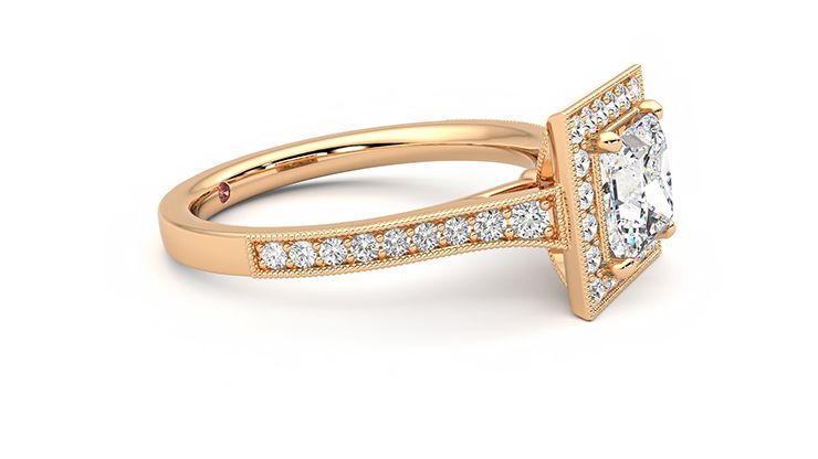 Taylor & Hart Talisman Princess Engagement Ring 360 degree image 8