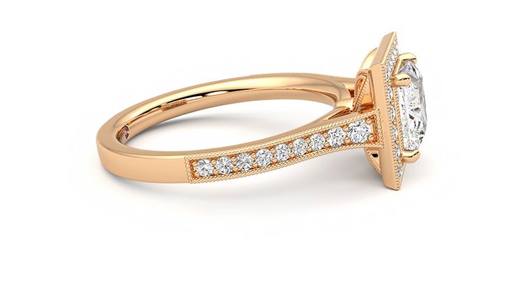 Taylor & Hart Talisman Princess Engagement Ring 360 degree image 9