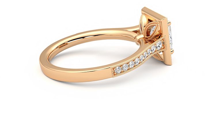 Taylor & Hart Talisman Princess Engagement Ring 360 degree image 11