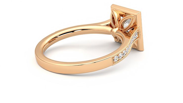 Taylor & Hart Talisman Princess Engagement Ring 360 degree image 12