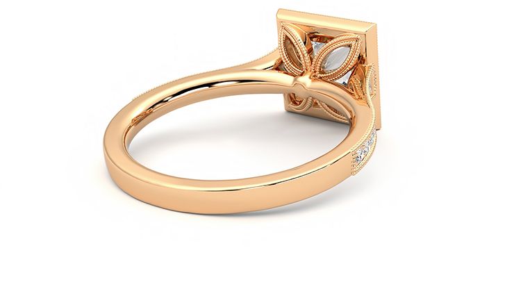 Taylor & Hart Talisman Princess Engagement Ring 360 degree image 13