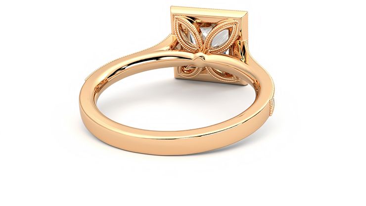 Taylor & Hart Talisman Princess Engagement Ring 360 degree image 14