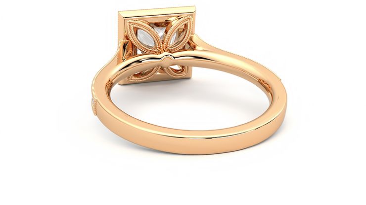 Taylor & Hart Talisman Princess Engagement Ring 360 degree image 16