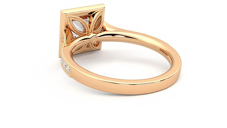 Taylor & Hart Talisman Princess Engagement Ring 360 degree image 17
