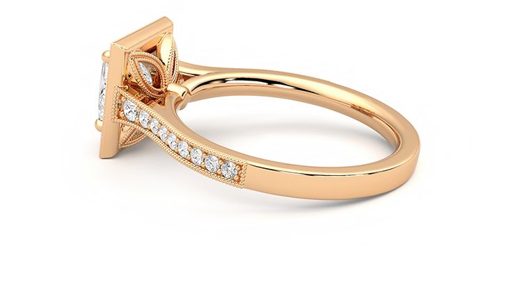 Taylor & Hart Talisman Princess Engagement Ring 360 degree image 19