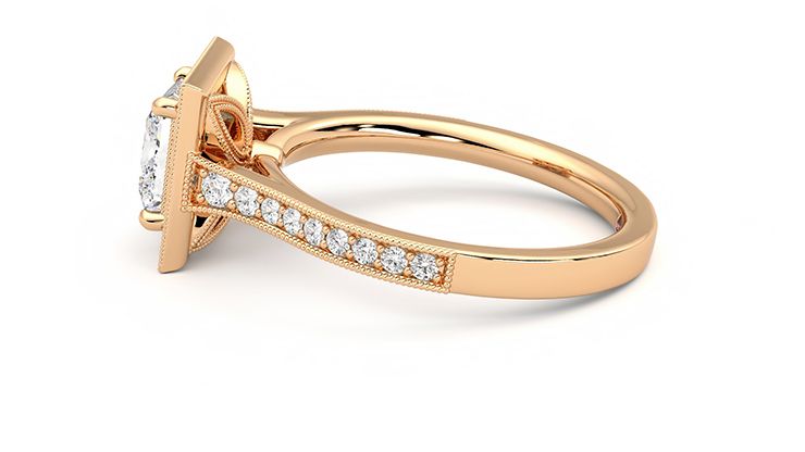Taylor & Hart Talisman Princess Engagement Ring 360 degree image 20