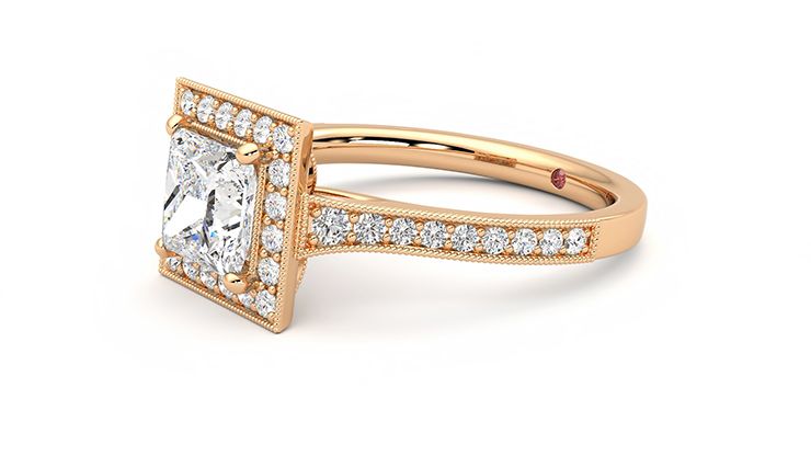 Taylor & Hart Talisman Princess Engagement Ring 360 degree image 23
