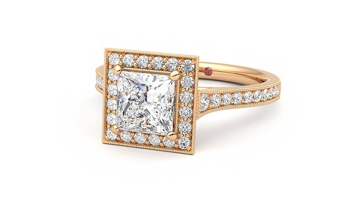 Taylor & Hart Talisman Princess Engagement Ring 360 degree image 26
