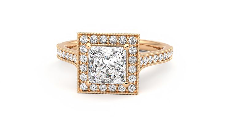 Taylor & Hart Talisman Princess Engagement Ring 360 degree image 28