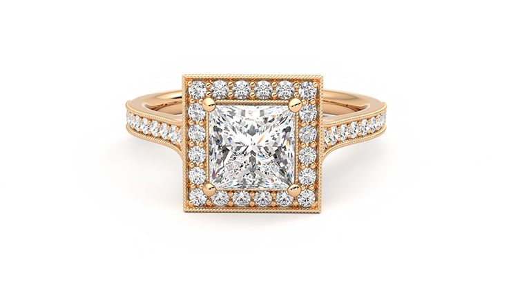 Taylor & Hart Talisman Princess Engagement Ring 360 degree image 29